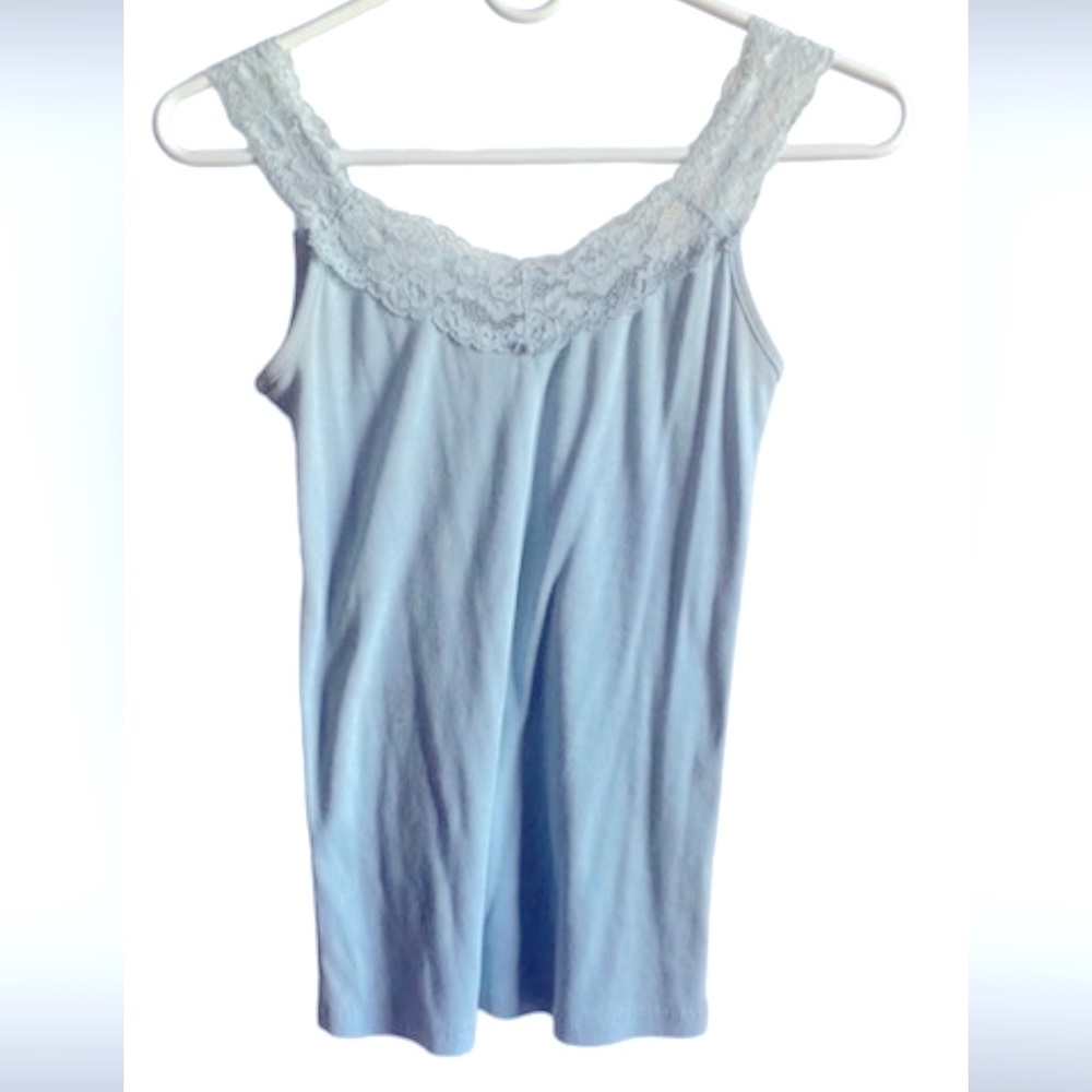 Baby blue laced tank top